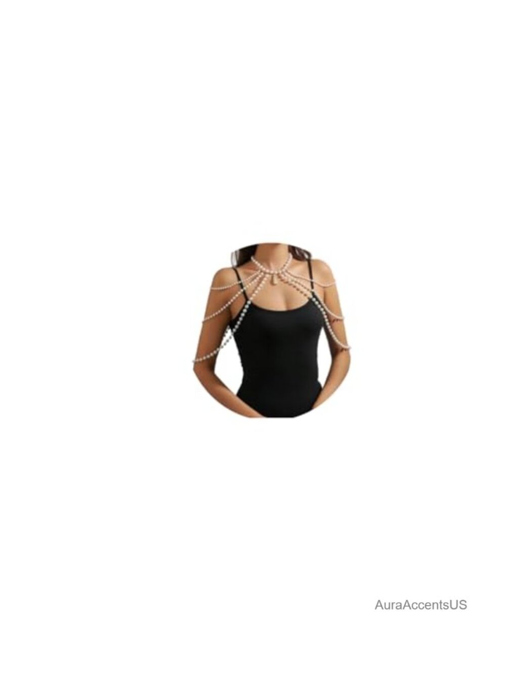 Pearl Body Chain Necklace Bikini Beads Shoulder Arm Chain Jewelry Festival Rave